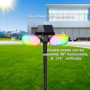 QQARORSUN Solar Spotlights Outdoor Waterproof, Dusk to Dawn Color Changing Solar Light Solid 7 Colors, Stake Solar Lights Keep On All Night (4-Pack)