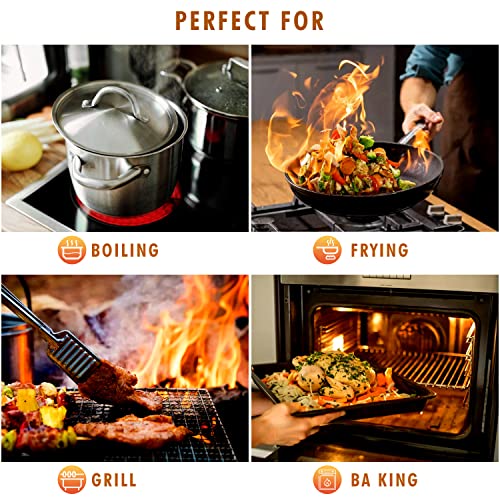 Revolutionary 932°F Extreme Heat Resistant Gloves,BBQ gloves,oven gloves heat resistant,oven gloves with fingers for Kitchen,Cooking, baking, BBQ (2 pieces)