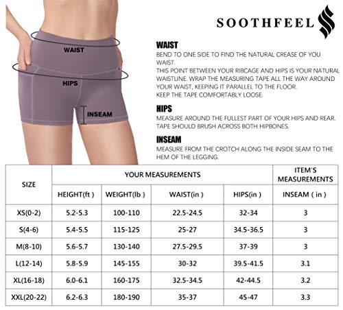 Women's High Waist Yoga Shorts with Side Pockets Tummy Control Running Gym Workout Biker Shorts for Women 8" /3", 3" Black, Medium