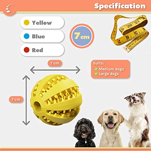 Zenify Puppy Toys Dog Toy Food Treat Interactive Puzzle Ball for Tooth Teething Chew Fetch Tennis Training Boredom Behaviour Dispensing Stimulation for Dogs & Puppies (Multi Pack Large)