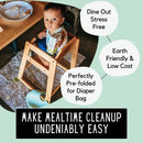 THEO'S MATS 60 Count Disposable Mats for Under High Chair - 100% Biodegradable & Compostable 47" x 29" Splat Mat Floor Covering | Baby Led Weaning Supplies for Home or Restaurants