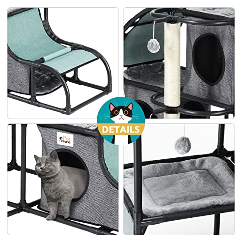 Petscene Multi-Tier Cat Scratching Post Tower Furniture Cat Tree House Scratcher Condo