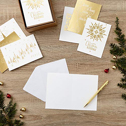 Hallmark Religious Boxed Christmas Cards Assortment, Gold Foil (48 Cards with Envelopes)