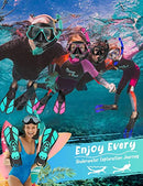Zenoplige Mask Fins Snorkel Set Adults Men Women, Swim Goggles 180 Panoramic View Anti-Fog Anti-Leak Dry Top Snorkel and Dive Flippers Kit with Gear Bag for Snorkeling Swimming Scuba Diving Training