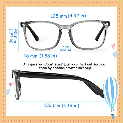 KUGUAOK 2 Pack Kids Blue Light Blocking Glasses, Boys Girls Computer Gaming TV Glasses, Lightweight Eyeglasses Frame (Age 4 to 12)