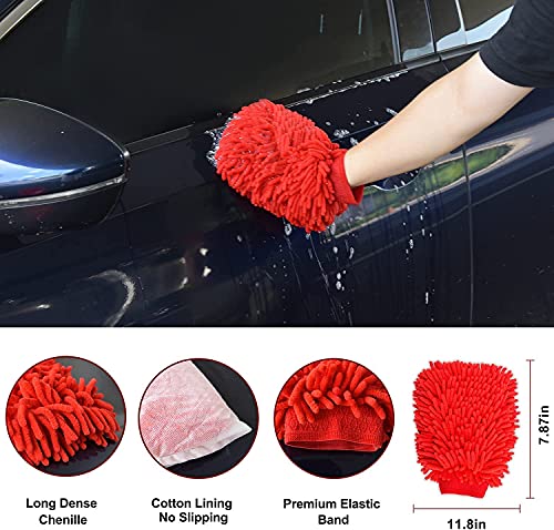 Rainbow-AU18 Pcs Car Cleaning Tools Kit with Car Detailing Brush Set,Auto Detailing Drill Brush Set,Car Cleaning Kit for Cleaning Wheels,Dashboard,Interior,Exterior,Leather, Air Vents, Emblems