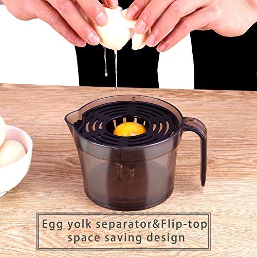 Citrus Juicer, Sunhanny Orange Lemon Manual Hand Squeezer, Anti-Slip Lid Rotation Reamer Lime Press, 17-Ounce Capacity, Transparent Black