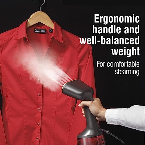 CHI Handheld Garment Steamer for Clothes 2 Continuous Steam Modes, Full-Size 300 ml Capacity Water Tank, Ergonomic Handle, 1600 Watts, 10ââ‚¬â„¢ Cord, Red (11590)