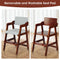 Ezebaby Wooden High Chair for Toddlers to Teens, Adjustable Kids Study Chair with Steps, Kids Dining Chair with Removable Cushion (Nut-Brown)