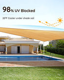 Quictent 24X24FT Sand 185G HDPE Square Sun Shade Sail Canopy 98% UV Block Outdoor Patio Garden with Free Hardware Kit