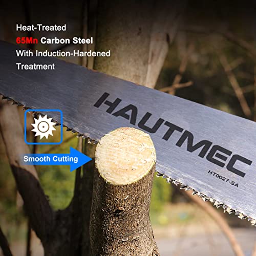 HAUTMEC Heavy Duty 11-Inch PVC/ABS Pipe Saw And General Purpose Hand saw, Adjustable Cutting Angle, For Cutting Pipe In Tight Spaces, for Trimming, Gardening, Wood, Drywall, And Plastic HT0027-SA
