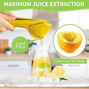 EastLink Lemon Juicer Squeezer Manual, Max Juice Extraction Lime Squeezer, Easy-to-Use Flat with Leverage to Reduce Effort, Hand Citrus Built-in Strainer, Yellow (NMZZJ1P-516)