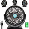 5 Inch USB Powered Desk Fan with 3 Speeds, 2500mAh Battery Portable Mini Fan Handy Desk Fan Cooling Fan with Strong Airflow Desktop Fan Handheld Fan Multi Use For Both Home / Office and Outdoor/ Traveling, Black