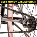 FITTOO Single Speed Bike Chain 1/2 x 1/8 Inch 114 Links, Extra Strong, 1 Speed Bicycle Drive Train with Chain Connector