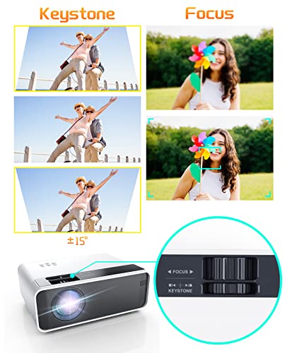 ELEPHAS 5G WiFi Projector, HD 1080P Support Mini Projector, Portable Outdoor Movie Projector 200" Display Screen, Compatible with Android/iOS/HDMI/USB/Fire Stick/PS5/VGA