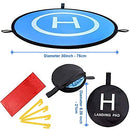 MMOBIEL Universal Drone Landing Pad Waterproof Helipad 75 cm / 30 inch Double Sided Orange / Blue for RC Drones Helicopter DJI Mavic Mini 2 / Zoom / Air Fly 2 / Phantom / FPV / Inspire Incl. Reflective Tape and Pins