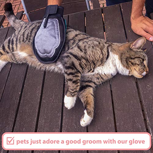 Zenify Pet Grooming Glove Luxury Dog Fur Cat Hair Remover 2-in-1 Deshedding Mitt