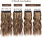 4pcs Clip in Hair Extensions Balayage Chocolate Brown to Caramel Blonde 20inch Long Wavy Synthetic Hair Extensions