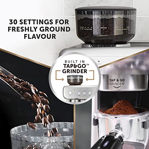 Sunbeam Barista Max | Espresso, Latte and Cappuccino Coffee Machine | 2.8L Water Tank | Integrated Bean Grinder and Milk Frother | 15 Bar Italian Pump | Stainless Steel