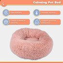 Zenify Pets Calming Dog Bed for Cats or Small Medium Dogs Puppy (70cm, Beige Pink)…