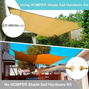 HOMPER Awning Attachment Set, Heavy Duty Sun Shade Sail Stainless Steel Hardware Kit for Garden Triangle and Square, Rectangle, Sun Shade Sail Fixing Accessories