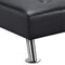 Yaheetech Faux Leather Sofa Bed Sleeper - Convertible Futon Sofa Modern Recliner Couch Daybed with Chrome Metal Legs for Living Room Black