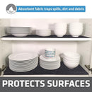 Drymate Premium Luxury Shelf & Drawer Liner, Thick Cushioned Fabric, Non-Adhesive, Absorbent, Waterproof, Slip-Resistant, Liners for Kitchen Cabinets, Cupboards (USA Made)(12”x59”)(2-Pack)(Charcoal)