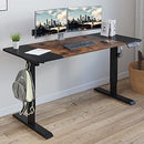 Electric Height Adjustable Standing Desk, Radlove 55'' x 24'' Stand Up Desk Workstation, Splice Board Home Office Computer Standing Table Height Adjustable Ergonomic Desk (Black Frame + 55" Brown Top)