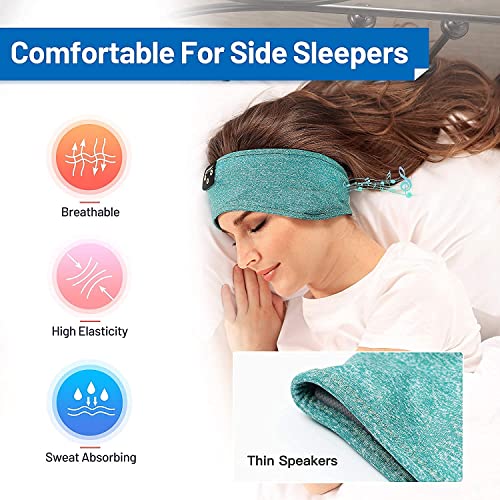 Sleep Headphones Wireless, Perytong Bluetooth Sports Headband Headphones with Ultra-Thin HD Stereo Speakers Perfect for Sleeping,Workout,Jogging,Yoga,Insomnia, Air Travel, Meditation(Green)