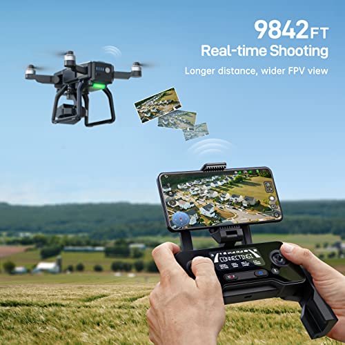 Bwine F7GB2 Drones with Camera for Adults 4K with FAA Completed, 9800FT Transmission Range, 3-Axis Gimbal, 2 Batteries 50 Min Flight Time, GPS Auto Return, Follow Me, Waypoints,Level 6 Wind Resistance