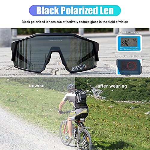 KAPVOE Polarized Cycling Glasses Full Screen TR90 Lightweight Sports Sunglasses for Women Men Goggles Bike Running Accessories 01