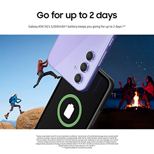 Samsung Galaxy A54 5G Single SIM Smartphone, Awesome Graphite, 6GB RAM, 128GB Storage