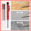 40 PCS Solid Carpenter Pencils Kit, Including 2 pcs Deep Hole Carpenter Pencils with Built-in Pencil Sharper and 2 pcs Carpentry Mechanical Pencil and 36 pcs Refills for Drawing Marking Woodworking