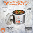 MasterChef 13-in-1 Pressure Cooker - 5.6L Digital Electric Multi Cooker with 13 Programmable Functions - High and Low Pressure Cooking Options, LED Display, Delay Timer and Non-Stick Cooker