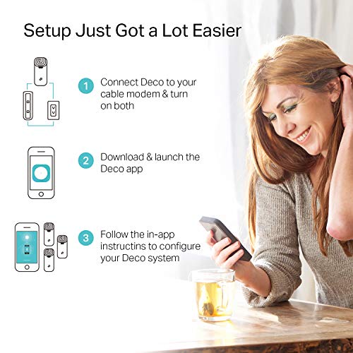 TP-Link Deco Whole Home Mesh WiFi System– Up to 5,500 Sq.ft. Coverage, WiFi Router/Extender Replacement, Gigabit Ports,Seamless Roaming, Parental Controls, Compatible with Alexa(Deco S4 3-Pack)