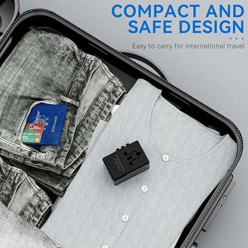 HEYMIX Universal Travel Adapter, International Power Adapter USB-C, Dual USBC Travel Adapter, All in One Travel Plug AUS to EU,UK,US,Japan,Bali,India, Travel Charger for Laptops, Phones, Hair Dryer
