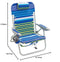 Rio Brands Beach 4-PRio Beach 4-Position Backpack Lace-Up Suspension Folding Beach Chair - Blue/Green Stripe, 24" x 24.75" x 33"