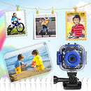 (Blue) - [Upgraded] PROGRACE Kids Waterproof Camera Action Video Digital Camera 1080 HD Camcorder for Boys Toys Gifts Build-in Game(Blue)