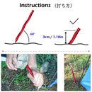 TRIWONDER 10 Pack Lightweight Heavy Duty Aluminum Tent Stakes Pegs (Red - Swirled Shape - 9.84 Inches)