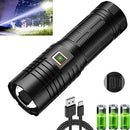 【6000mAh High Capacity】Led Torch 20000 Lumens Super Bright,Rechargeable Flashlight 5 Modes,IPX6 Waterproof Torches with Intelligent Power Display,Zoomable Flash Light for Camping Hiking Emergency Use