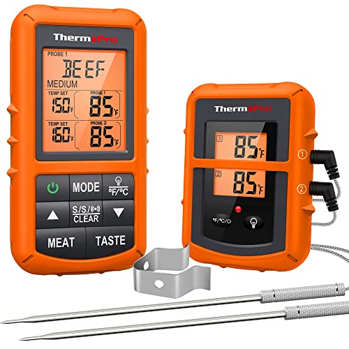 ThermoPro TP20 Wireless Remote Digital Cooking Food Meat Thermometer with Dual Probe for Smoker Grill BBQ Thermometer