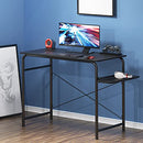 SHW Small Gaming Home Office Computer Desk with Shelf, Black