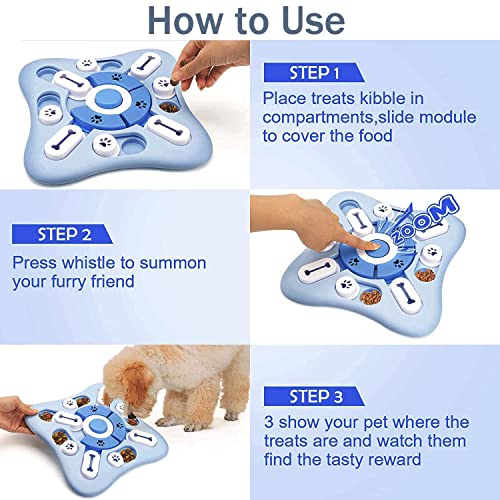 Anturnpet Dog Puzzle Toys, Squeaky Treat Dispensing Dog Enrichment Toys for IQ Training Brain Stimulation, Interactive Mentally Stimulating Toys as Gifts for Puppies, Cats, Small, Medium, Large Dogs