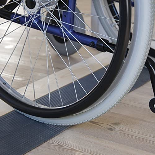 Cashoner 1.2 Inch Rise Solid Rubber Ramp 7.9 Inch Wide Non-Skid Wheelchair Ramp 1500 lbs Weight Capacity for Bathroom Doorways Steps Stairs Mobility Scooters for Home