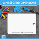 Set of 24 Small White Board Dry Erase Boards Classroom Pack Mini White Boards 9"x12” Double Sided Personal Whiteboards for Students Teachers School Supplies Lapboards l 24 Mini Erasers Incl