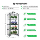 VIVOSUN Mini 4-Tier Greenhouse with Wheels, 27 x 19 x 63-Inch Reusable Portable Warm House with Clear PVC Cover and Shelf for Compact Garden and Small Backyards, with Wheels