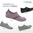 FITKICKS Original Women's Foldable Active Lifestyle Minimalist Footwear Barefoot Yoga Sporty Water Shoes, Heathered Purple, Medium