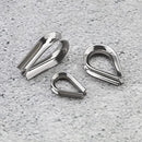 ECSiNG 30Pcs Rope Loop 304 Stainless Steel Cable Lug Heart Thimble Metal Cable Lug Wire Rope Thimbles Accessories for Stakes Lamp Holders DIY Making