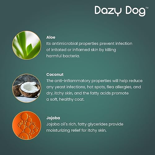 Dazy Dog 5-in-1 Dog Shampoo 450ml - Dog Shampoo and Conditioner with Aloe, Coconut & Jojoba - The Ultimate Solution for Pet Wash - Allergies and Itching