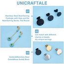 UNICRAFTALE About 48Pcs 4 Colors 3 Sizes 304 Stainless Steel Stud Earring Findings with Ear Nuts 0.8mm Pin Hypoallergenic Flat Round Earring Post with Hole Earring Studs Components for Earring Making